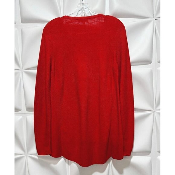 Eileen Fisher Sz PP PXS 2P 4P Red Peruvian Organic Cotton Link Tunic Sweater - Picture 6 of 12